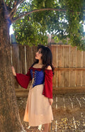 Snow White Inspired Renaissance Steel-Boned Corset Bodice, Skirt, and Chemise | Lace-Up Waist Cincher