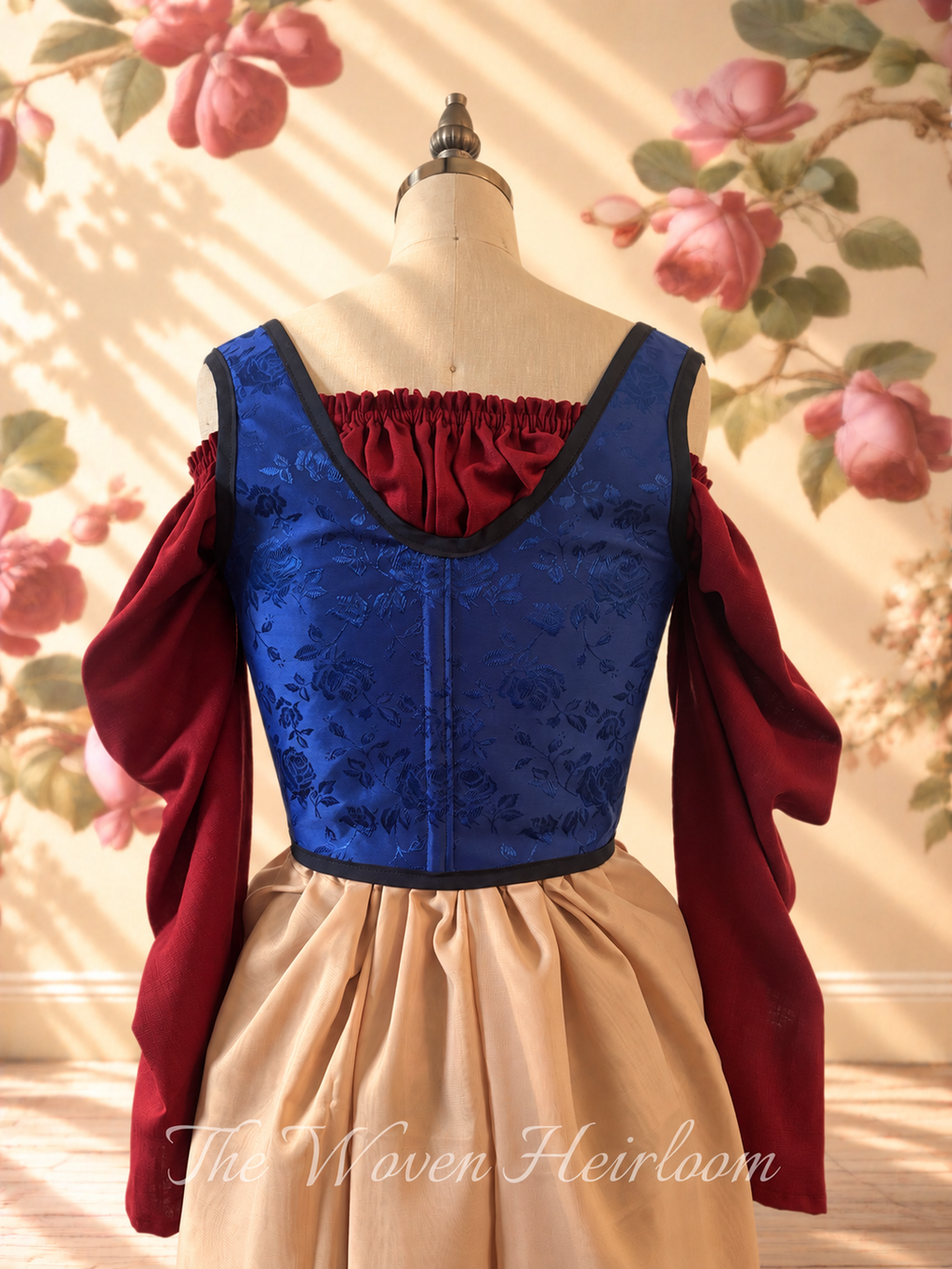 Snow White Inspired Renaissance Steel-Boned Corset Bodice, Skirt, and Chemise | Lace-Up Waist Cincher